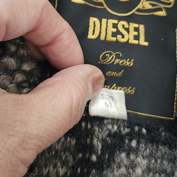 DIESEL Made In Italy Wrap Front, Tie Waist Blazer Jacket, Brown Black Size M - Picture 7 of 13